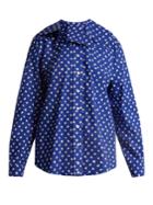 Marni Ruffled-collar Fleck-print Cotton Shirt