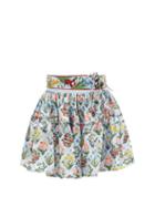 Agua By Agua Bendita - Grosella Magdalena-print Cotton Mini Skirt - Womens - Blue