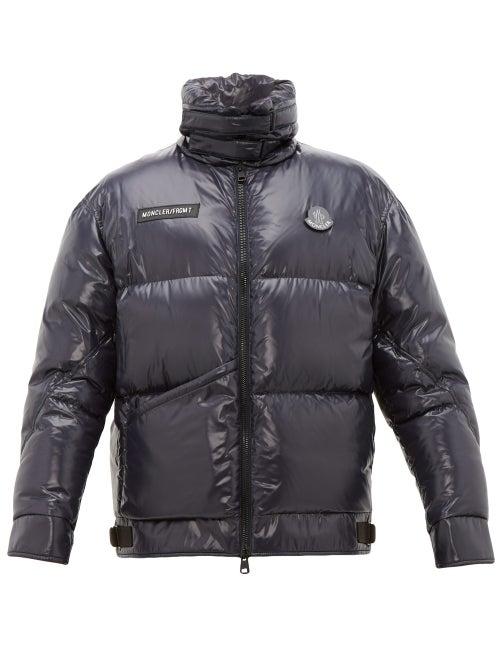 Matchesfashion.com 7 Moncler Fragment - Logo Patch Down Quilted Jacket - Mens - Navy