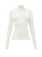 Matchesfashion.com Bottega Veneta - High-neck Long-sleeved Jersey Top - Womens - Ivory