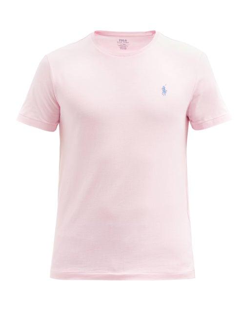 Matchesfashion.com Polo Ralph Lauren - Logo-embroidered Cotton-jersey T-shirt - Mens - Pink