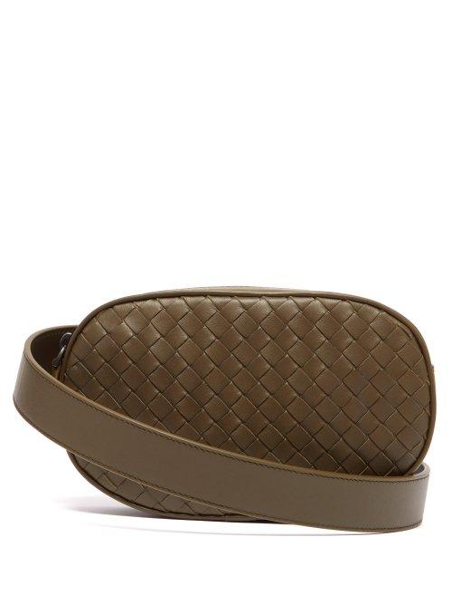 Matchesfashion.com Bottega Veneta - Intrecciato Leather Belt Bag - Womens - Green