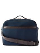 Mtier - Wanderer Twill And Leather Messenger Bag - Mens - Navy