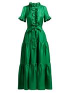 Matchesfashion.com La Doublej - Long & Sassy Silk Dress - Womens - Green