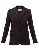 Matchesfashion.com Saint Laurent - Peak Lapel Single Breasted Wool Blazer - Womens - Black