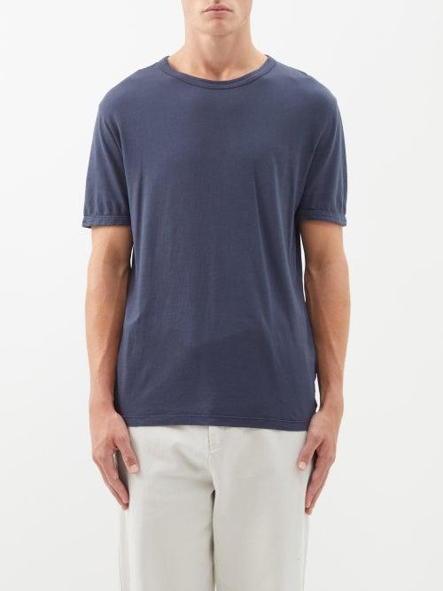 Officine Gnrale - Crew-neck Lyocell-blend Jersey T-shirt - Mens - Navy