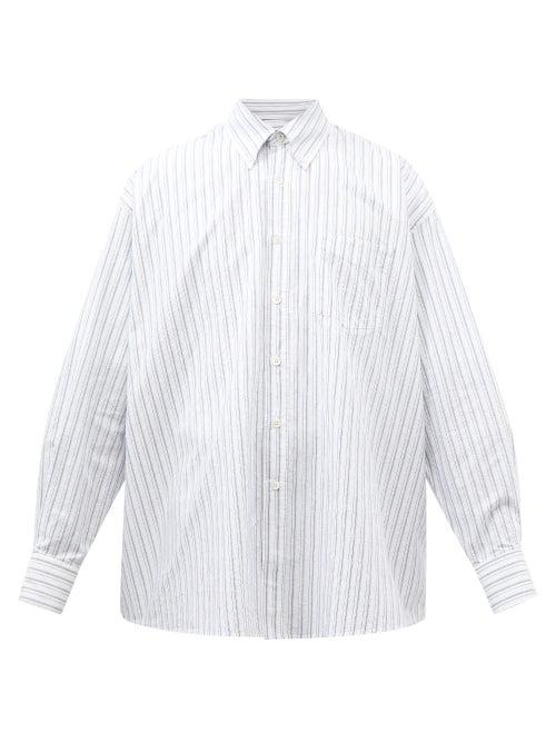 Our Legacy - Borrowed Striped Cotton-poplin Shirt - Mens - Blue