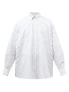 Our Legacy - Borrowed Striped Cotton-poplin Shirt - Mens - Blue