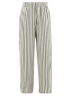 Matchesfashion.com Marrakshi Life - Striped Cotton-blend Wide-leg Trousers - Mens - Green Multi