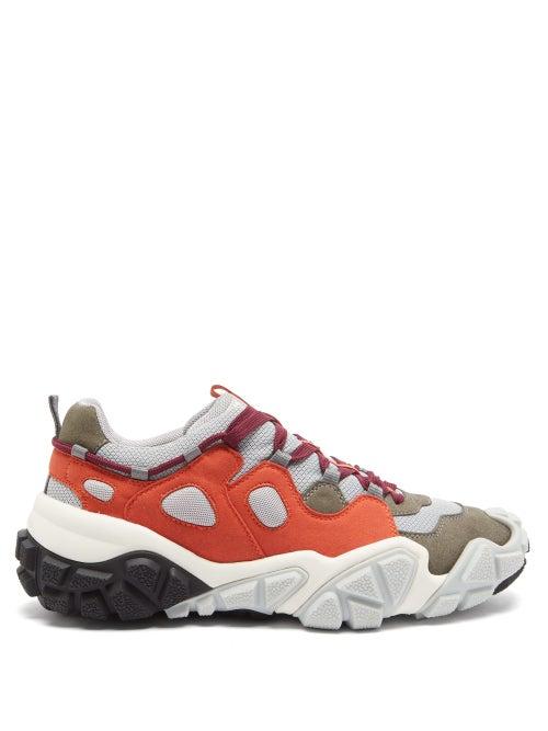 Matchesfashion.com Acne Studios - Bolzter Suede And Mesh Trainers - Mens - Orange Multi