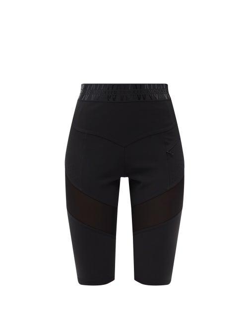 Ladies Rtw Moncler - Logo-waistband Technical-jersey Cycling Shorts - Womens - Black