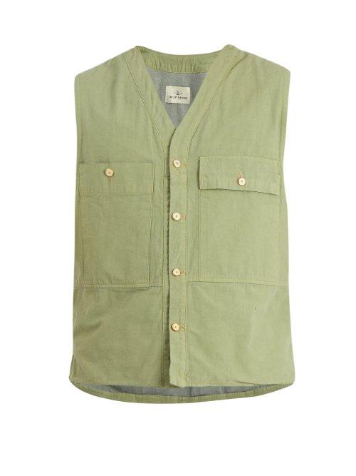 Matchesfashion.com The Lost Explorer - Agouti Patch Pocket Cotton Gilet - Mens - Green
