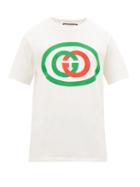 Matchesfashion.com Gucci - Gg Logo Print Cotton T Shirt - Mens - White