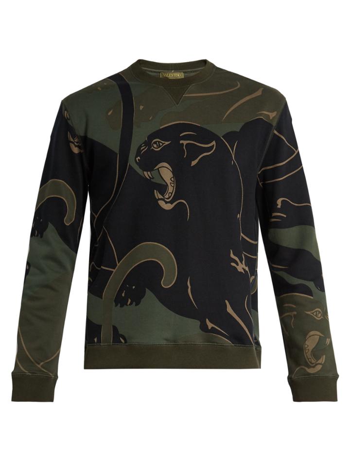 Valentino Panther-print Crew-neck Sweatshirt