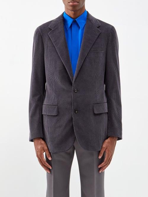 Umit Benan B+ - Corduroy Cotton-blend Blazer - Mens - Grey