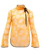 Matchesfashion.com Mame Kurogouchi - River Lace High Neck Blouse - Womens - Orange