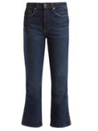 Matchesfashion.com Khaite - Benny Mid Rise Kick Flare Jeans - Womens - Indigo