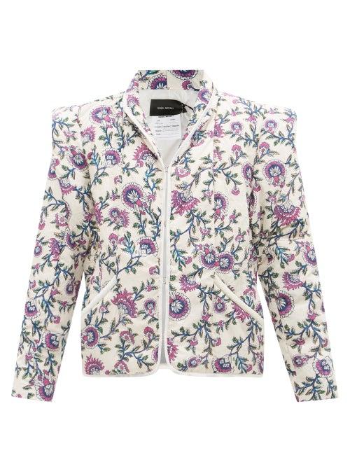 Isabel Marant - Janissae Detachable-sleeve Floral-print Jacket - Womens - White Multi