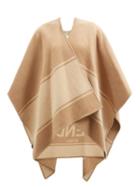 Fendi - Logo-jacquard Wool-blend Poncho - Womens - Camel