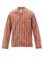 L.e.j - Le Plage Striped Cotton-blend Shirt - Mens - Orange Multi