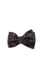 Matchesfashion.com Alexander Mcqueen - Skull And Polka-dot Silk-jacquard Bow Tie - Mens - Black Pink