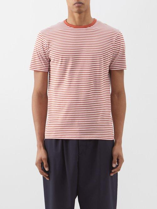 Sunspel - Striped Cotton-jersey T-shirt - Mens - Red Stripe