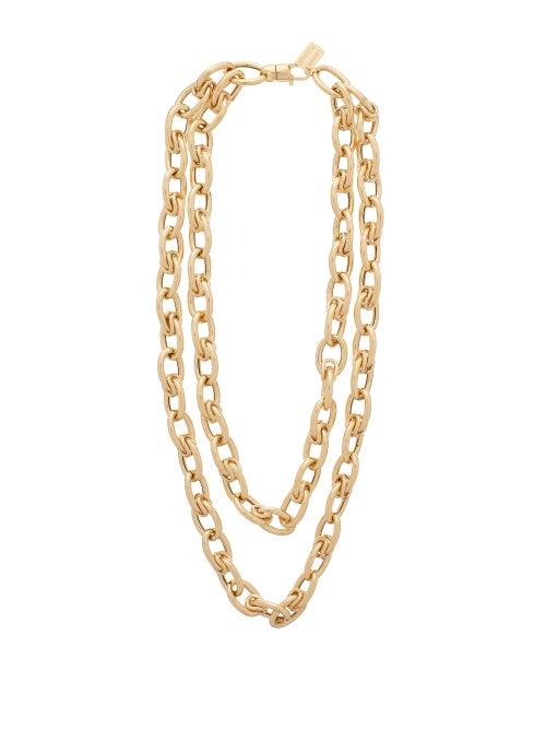 Matchesfashion.com Lauren Rubinski - Double Layer 14kt Gold Chain Necklace - Womens - Yellow Gold