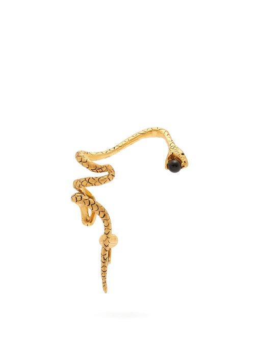 Matchesfashion.com Saint Laurent - Gold Tone Metal Snake Ear Cuff - Womens - Gold