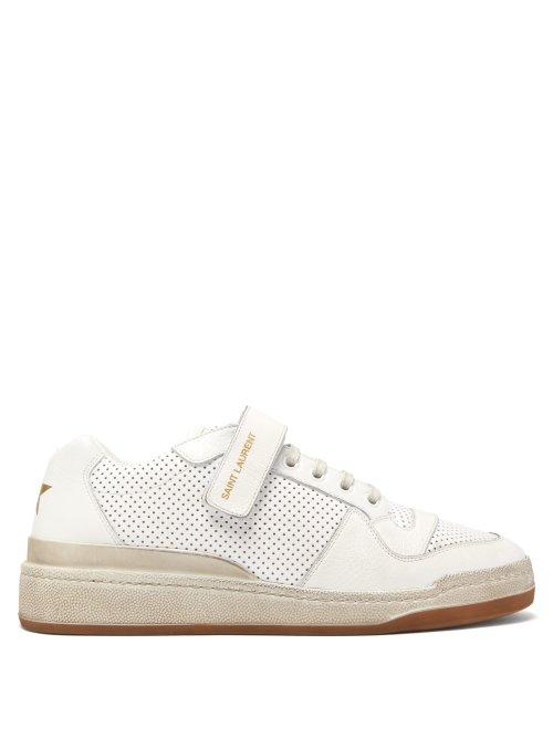 Matchesfashion.com Saint Laurent - Travis Leather Low Top Trainers - Womens - White