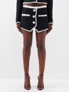 Balmain - Tweed Mini Skirt - Womens - Black White