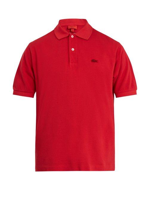 Matchesfashion.com Junya Watanabe - X Lacoste Cotton Piqu Polo Shirt - Mens - Red