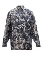 Fendi - F-print Silk-twill Shirt - Mens - Blue Multi