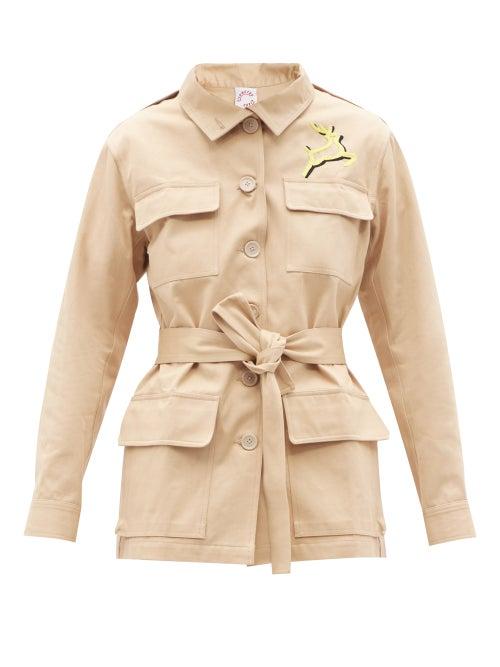Matchesfashion.com Kilometre Paris - Newport Embroidered Cotton-gabardine Jacket - Womens - Beige