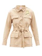 Matchesfashion.com Kilometre Paris - Newport Embroidered Cotton-gabardine Jacket - Womens - Beige