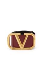 Matchesfashion.com Valentino - V Logo Buckle Leather Belt - Womens - Burgundy