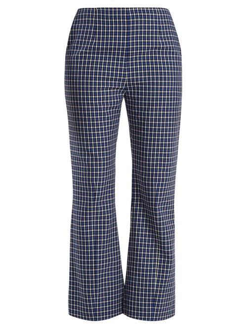 Matchesfashion.com Marni - Checked Kick Flared Wool Trousers - Womens - Blue Multi