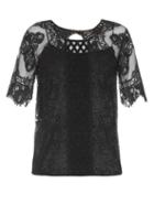 Burberry Prorsum Round-neck Contrast-lace Top