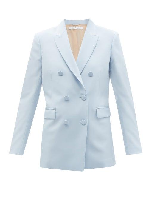Another Tomorrow - Merino-twill Jacket - Womens - Light Blue