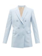 Another Tomorrow - Merino-twill Jacket - Womens - Light Blue