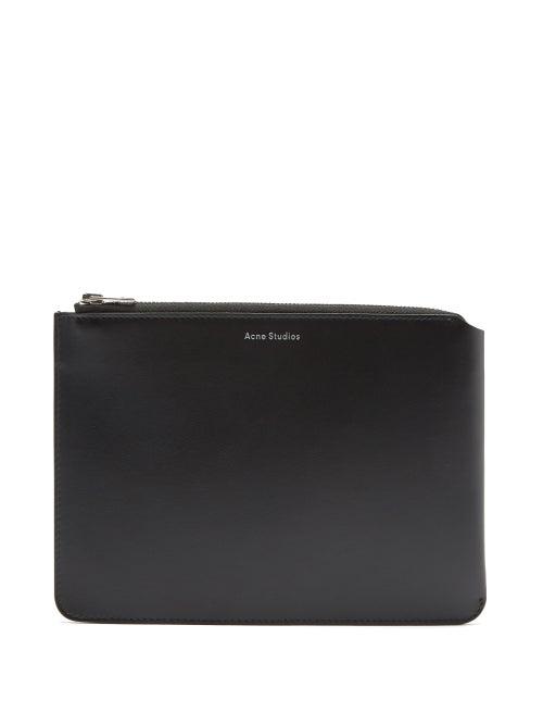 Matchesfashion.com Acne Studios - Malachite Zip-top Leather Pouch - Womens - Black