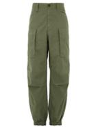 Matchesfashion.com Ambush - Flight Cuffed Ankle Cotton Twill Cargo Trousers - Mens - Green