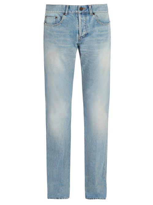 Matchesfashion.com Saint Laurent - Mid Rise Slim Leg Jeans - Mens - Blue