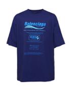Balenciaga - Recycle-print Jersey T-shirt - Mens - Blue