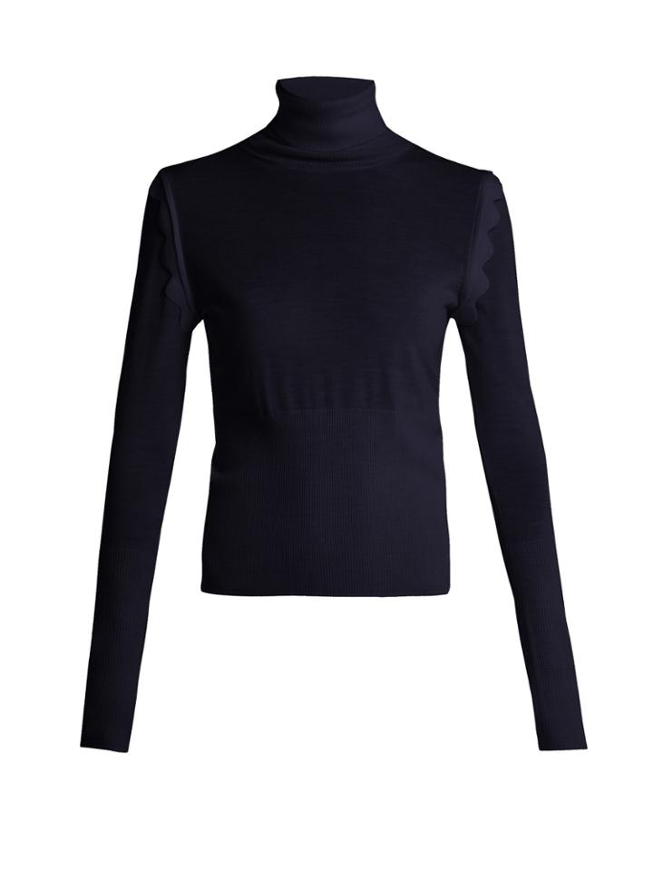 Chloé Scallop-edge Trim Wool Sweater