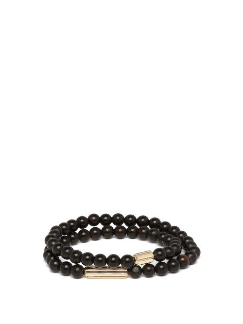 Matchesfashion.com Luis Morais - Double Wrap Beaded Bracelet - Mens - Black