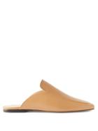 Wandler - Megan Leather Backless Loafers - Womens - Beige