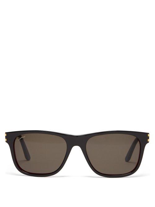 Matchesfashion.com Cartier Eyewear - D Frame Acetate Sunglasses - Mens - Light Grey