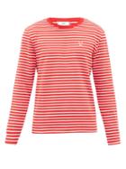 Matchesfashion.com Ami - Ami De Coeur Striped Cotton-jersey T-shirt - Mens - Red Multi