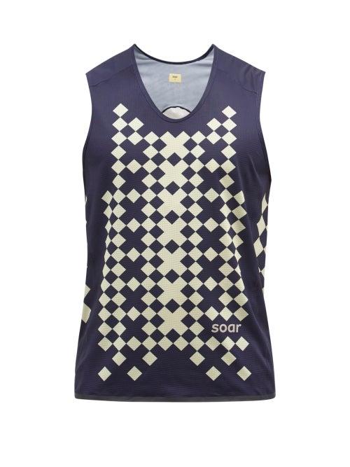Mens Activewear Soar - Singlet 2.0 Mesh-jersey Tank Top - Mens - Navy