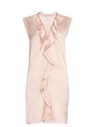 Maison Margiela Ruffle-trimmed Zip-through Satin Dress